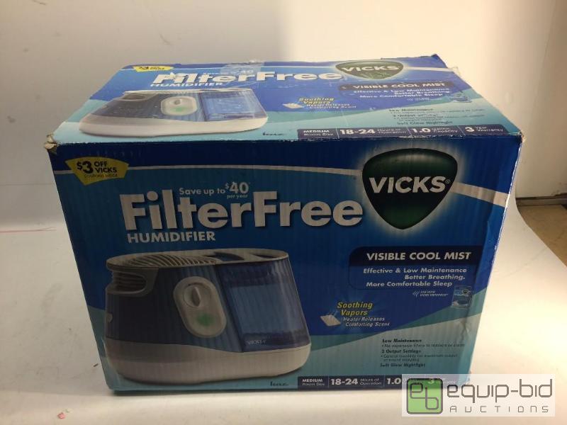 lot 3027 image: USED VICKS FILTER FREE HUMIDIFIER