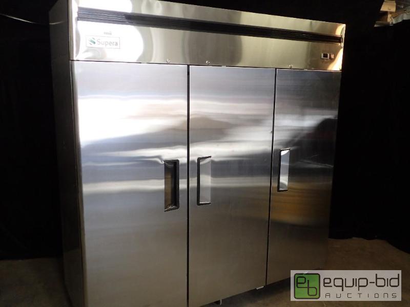lot 9403 image: Supera (R3R-1) - 78 Solid 3-Door Reach-In Refrigerator