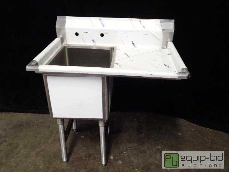 lot 9437 image: Advance Tabco Compartment Sink with Drain Board