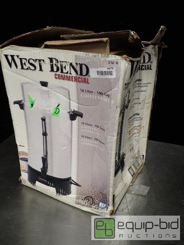 lot 9473 image: West Bend Commercial 100 Cup Coffee Maker