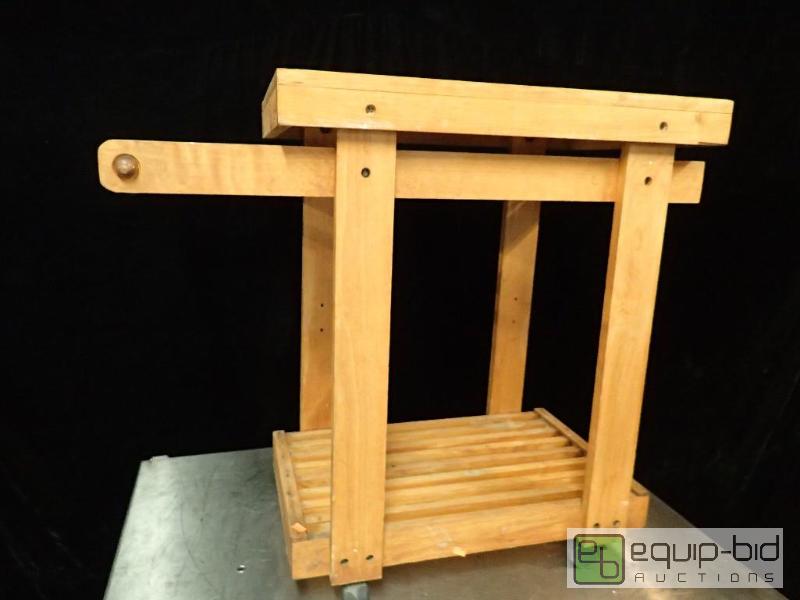 lot 9669 image: Small wooden rolling kitchen island