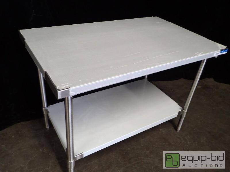 lot 9718 image: BK Resources SVT-4830 Stainless Steel Work Table