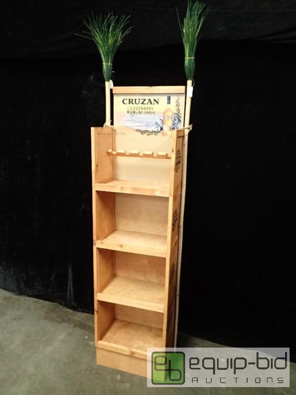 lot 9818 image: Cruzan Rum 4-Tier Wood Display