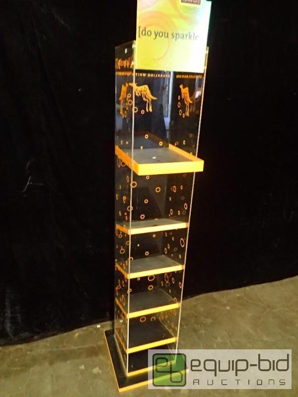 lot 9822 image: Plexi Glass and Wood Display Shelf