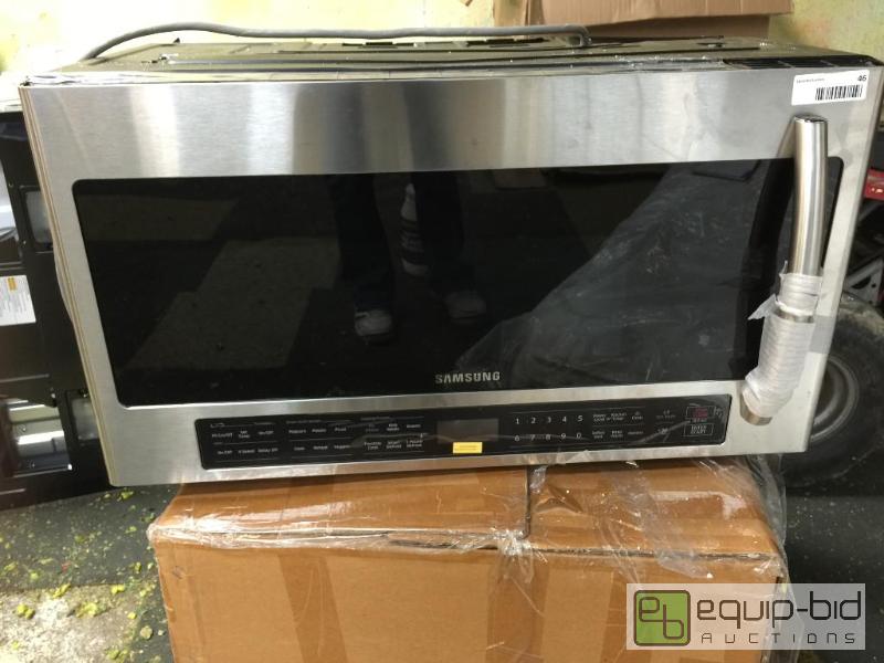 lot 46 image: SAMSUNG 30 in. 2.1 cu. ft. Over the Range Microwave in Stainless Steel with Sensor Cooking