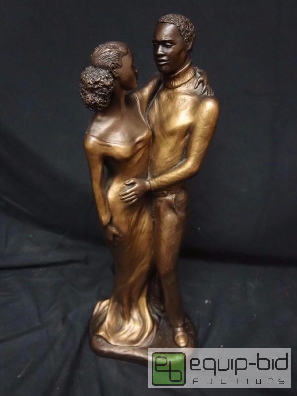 lot 10 image: Ecila African American Couple Embrace Austin Sculpture