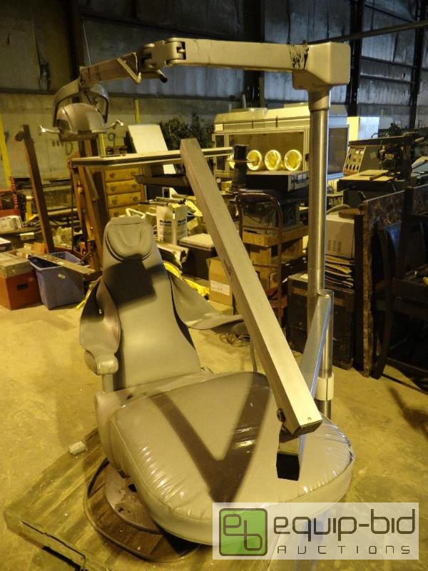 lot 6010 image: Semi Electrically Operated Dental Chair Unit Inludes Extension arms w Tray and Operation Light