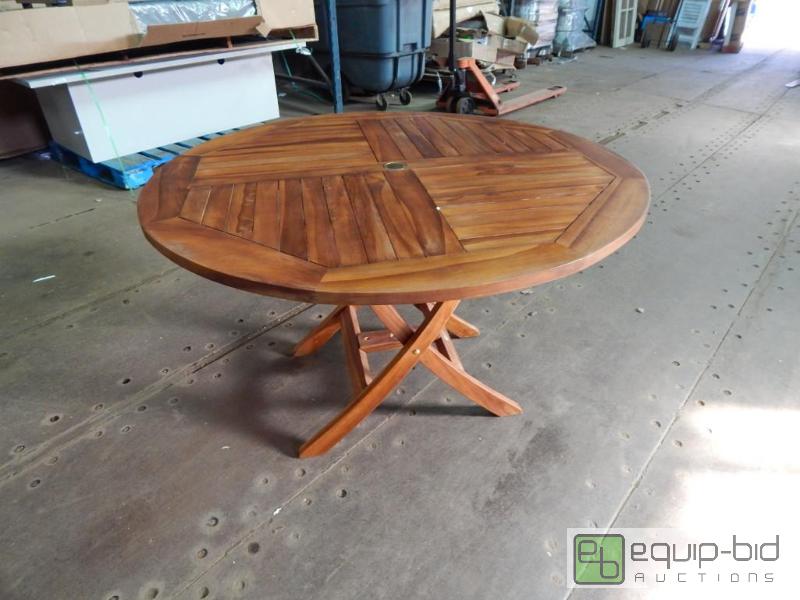 lot 3327 image: All Things Cedar Teak Round Table