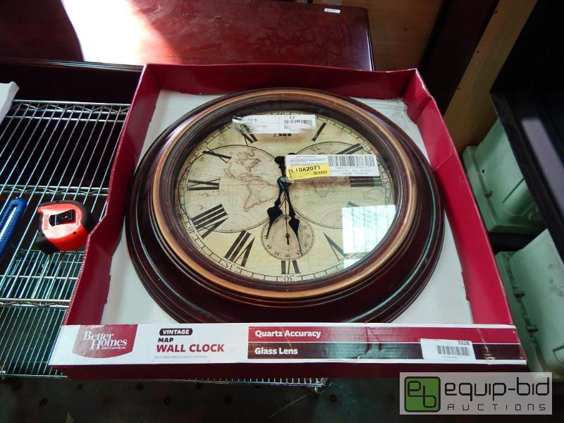 lot 3328 image: Better Homes And Gardens Vintage Map Wall Clock
