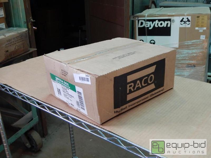 lot 3403 image: Case of Hubbell Raco Switch Boxes