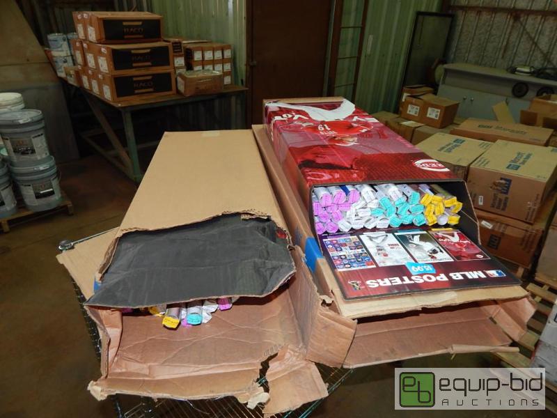 lot 3490 image: 2 Boxes of  MLB Posters With Displays