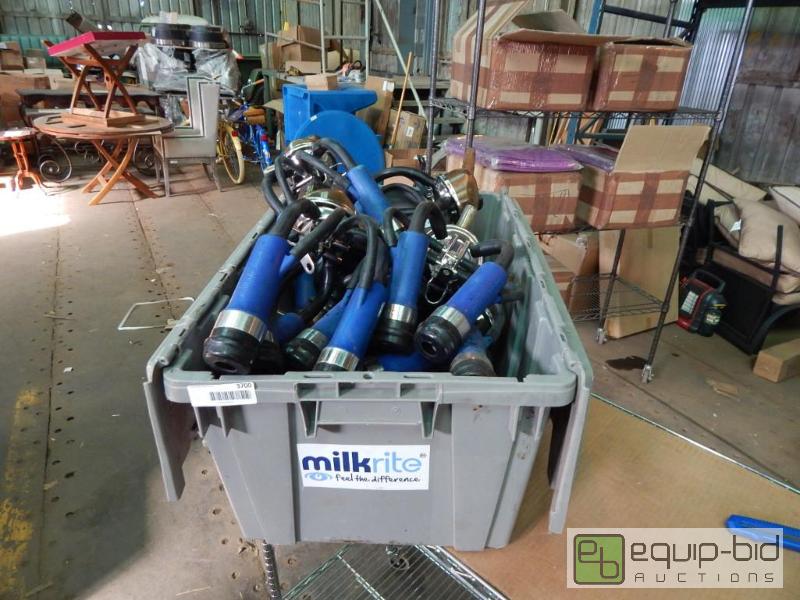 lot 3700 image: Tote of Milkrite Suction Assemblys