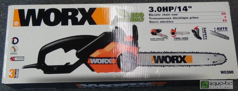 lot 2656 image: WORX WG300 14-Inch 3 HP 14 Amp Electric Chain Saw