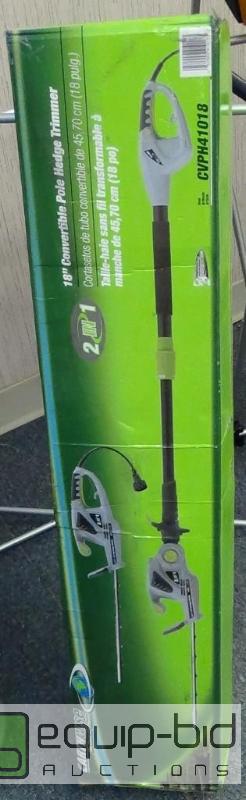 lot 2662 image: Earthwise CVPH41018 18-Inch 2.8 Amp Electric 2-in-1 PoleHand Held Hedge Trimmer