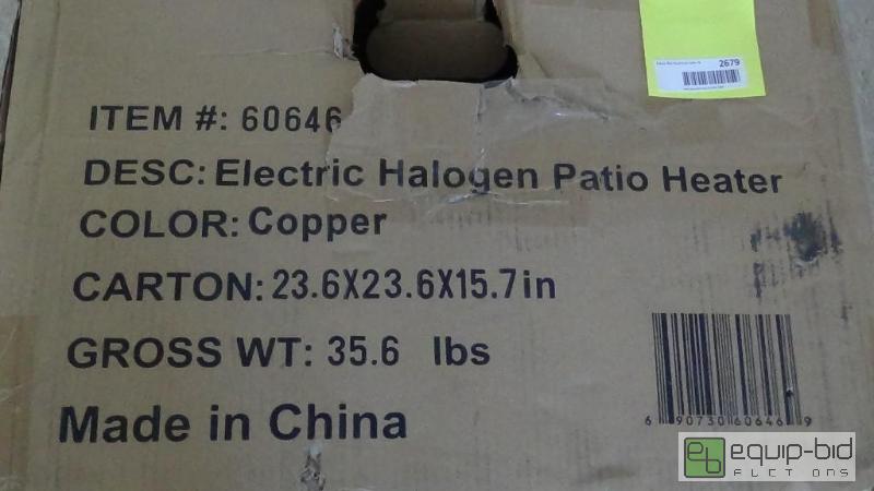 lot 2679 image: 1,500-Watt Copper Halogen Electric Patio Heater