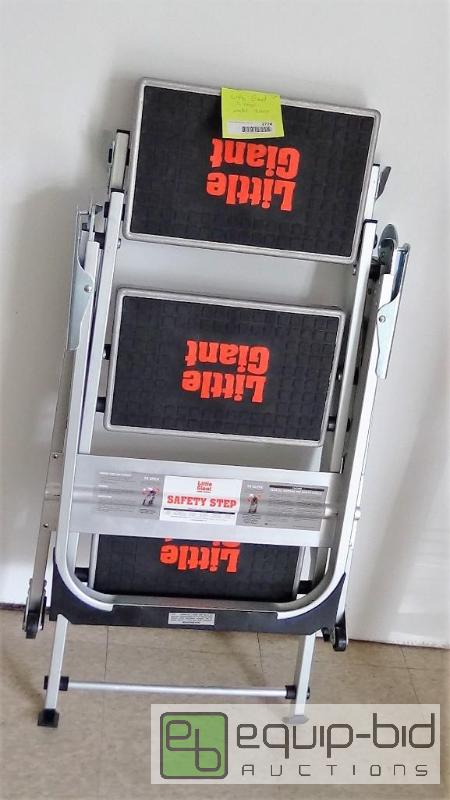 lot 2728 image: Little Giant, 3 step, Aluminum, 2-14 Feet, 300 lb. Capacity Stepladder