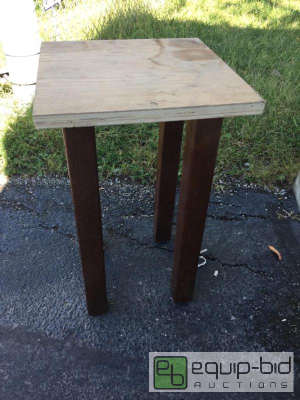 lot 12 image: Solid wood table stand 1.5 x 1.5 as picture...