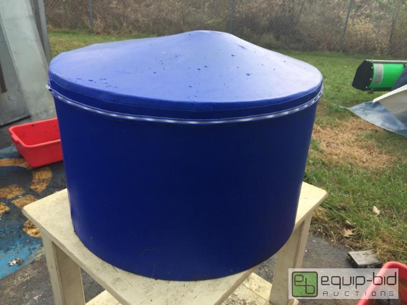 lot 3 image: Large round blue storage bin zip on and off t...