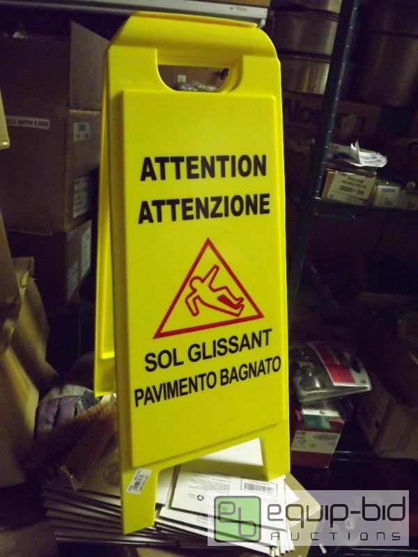 lot 3076 image: Lot Of (2) Attention Signs - Wet Floor...
