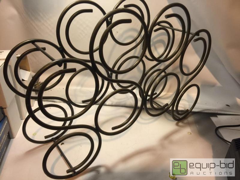 lot 337 image: Heavy duty iron countertop wine rack...