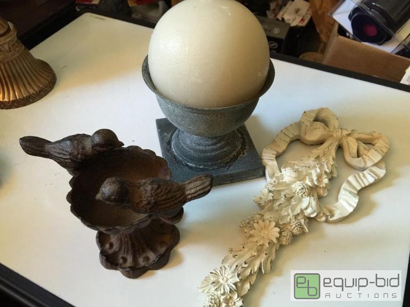 lot 74 image: Three nice to court pieces iron candleholder ...