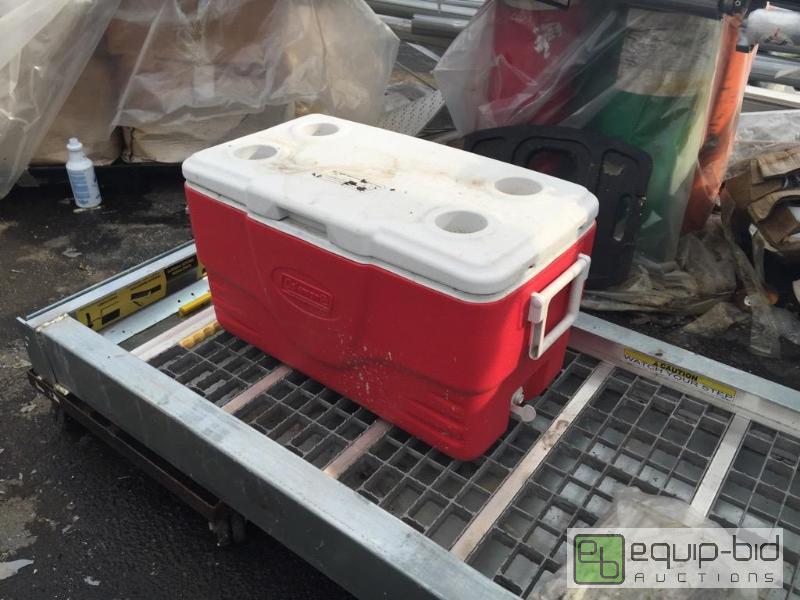 lot 8 image: Large Coleman cooler just needs a little clea...