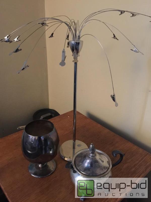 lot 89 image: To silverplate pieces and one picture tree ha...