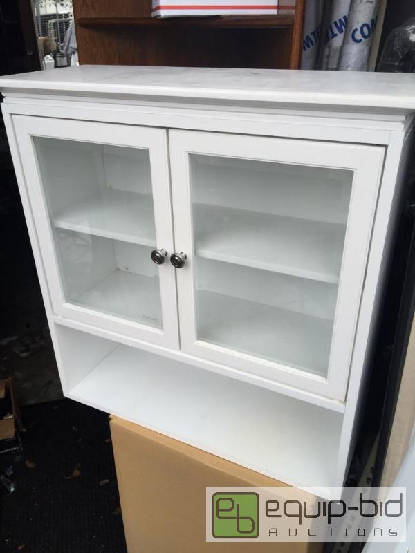lot 9 image: Nice cabinet with clear glass doors and botto...