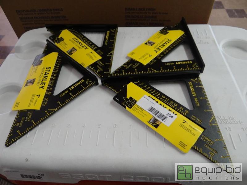 lot 104 image: Lot of 4 new Stanley 7&quot squares....
