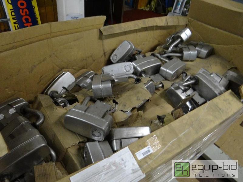 lot 139 image: HUGE pallet of mufflers.  Not sure what they ...