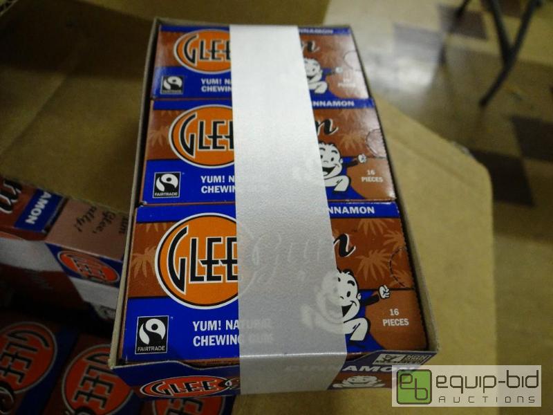 lot 154 image: Case of Glee cinnamon gum.  25 boxes with 12 ...