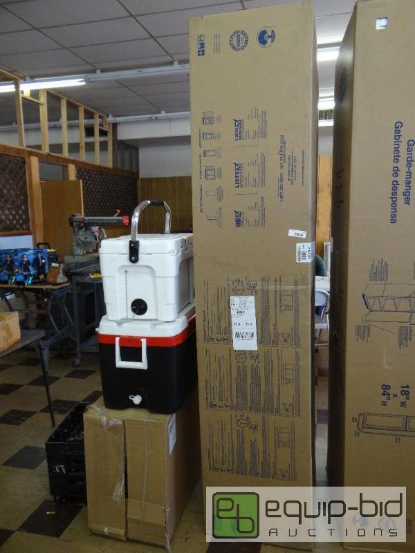 lot 178 image: Hampton Bay pantry cabinet in box.  18&quot ...