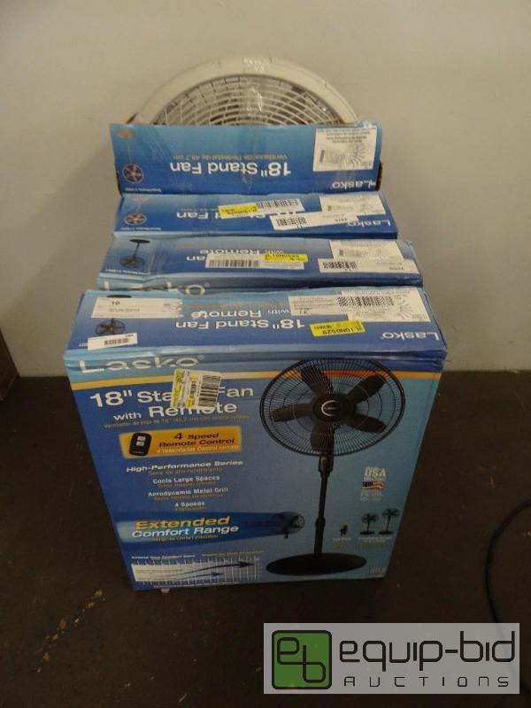 lot 189 image: Lot of 4 Lasko 18&quot stand fan with remote...