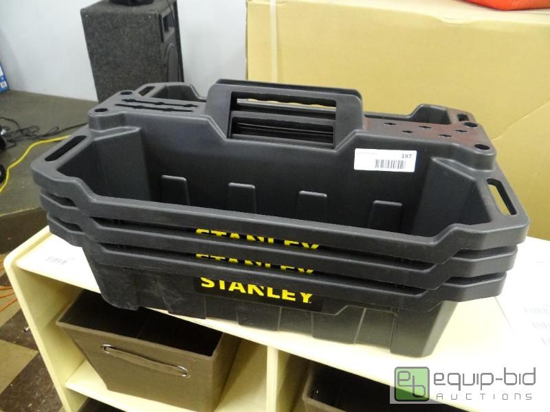lot 197 image: Lot of 3 new Stanley tool caddys....