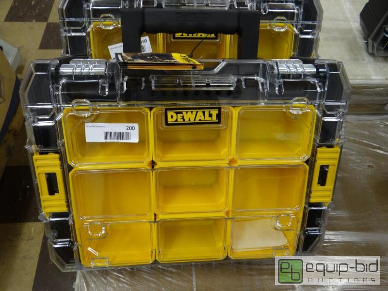 lot 200 image: New Dewalt locking tool case with handle....