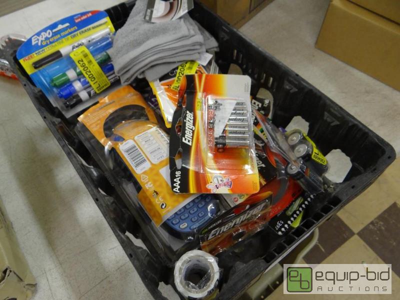lot 206 image: Lot of home office supplies and batteries....