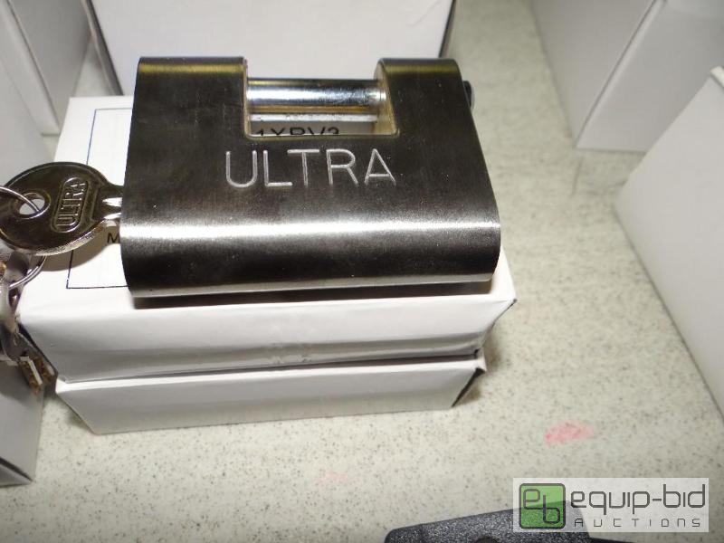 lot 219 image: Lot of 3 new in box Ultra padlocks with keys....