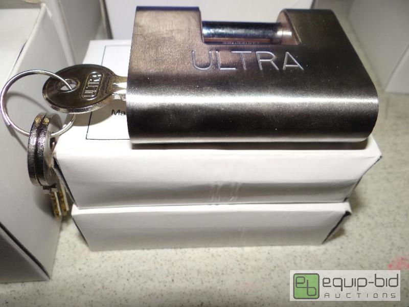 lot 221 image: Lot of 3 new in box Ultra padlocks with keys....