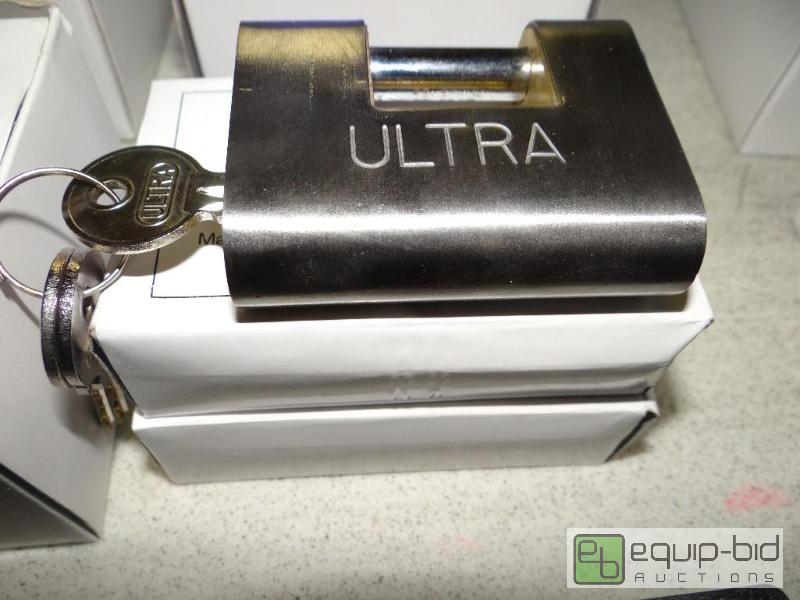lot 222 image: Lot of 3 new in box Ultra padlocks with keys....