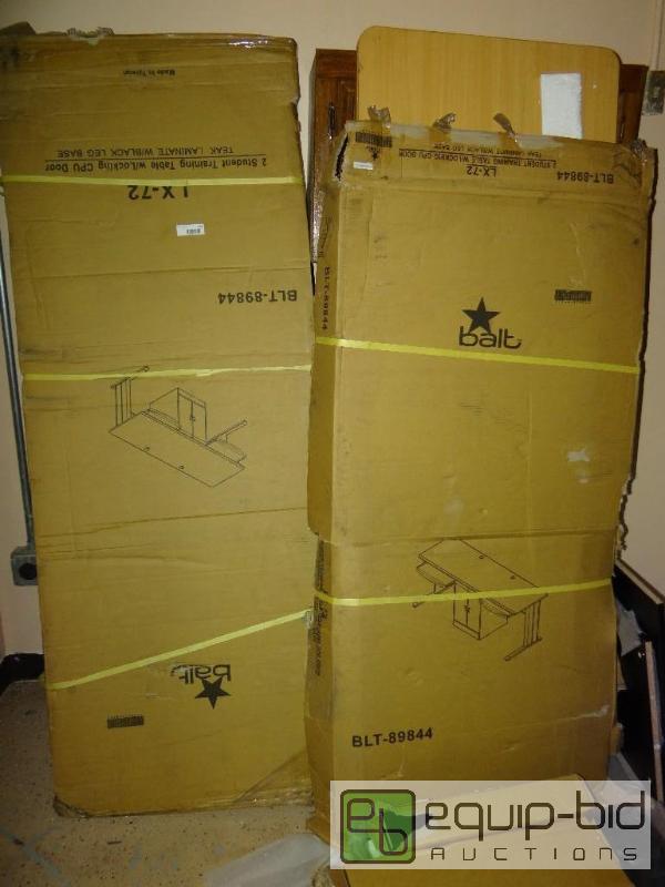 lot 229 image: Lot of 2 student training desks.  Desk is mad...