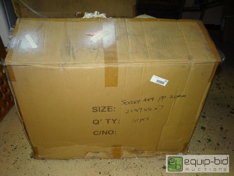 lot 235 image: Case of 10 new soccer nets.  Size- 21 x 7 x 4...