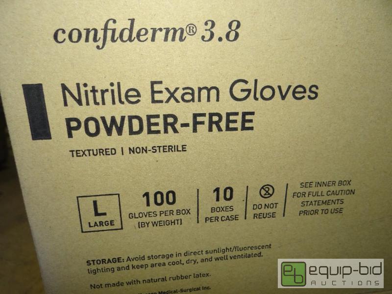 lot 240 image: Case of 10 boxes of confiderm 3.8 Nitrile exa...