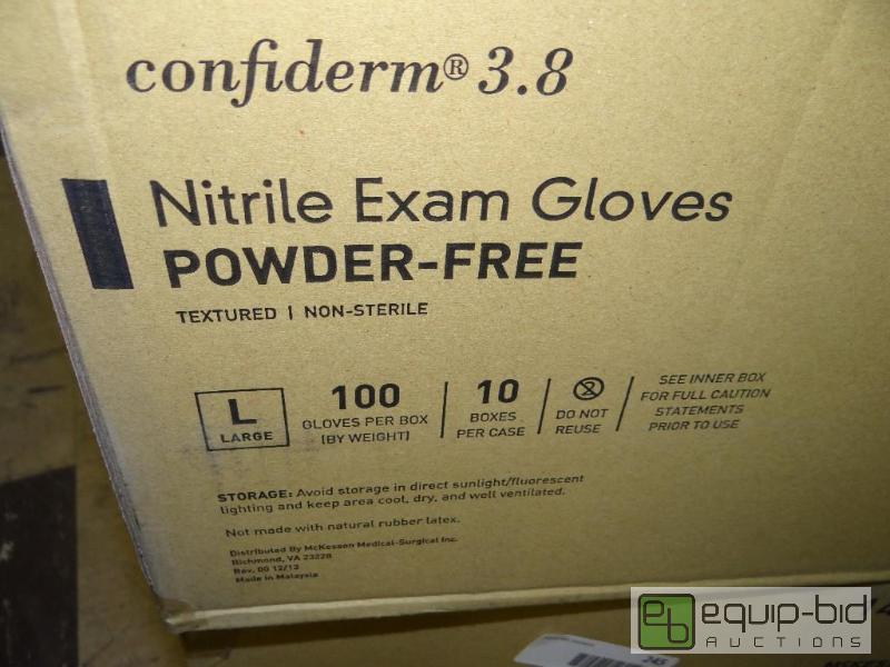 lot 244 image: Case of 10 boxes of confiderm 3.8 Nitrile exa...