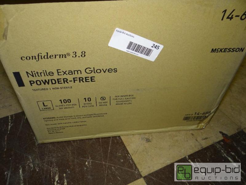 lot 245 image: Case of 10 boxes of confiderm 3.8 Nitrile exa...