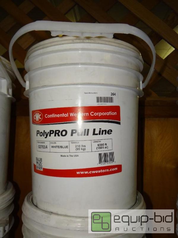 lot 264 image: Poly Pro pull line. whiteblue twine.  5 gall...