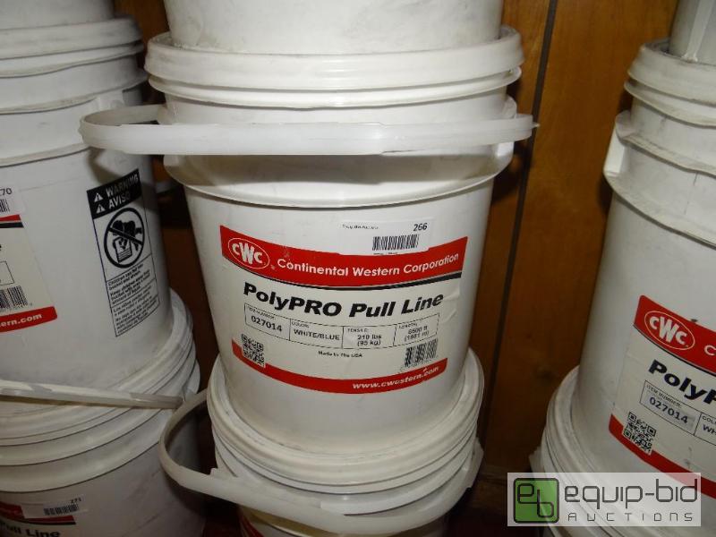 lot 266 image: Poly Pro pull line. whiteblue twine.  5 gall...