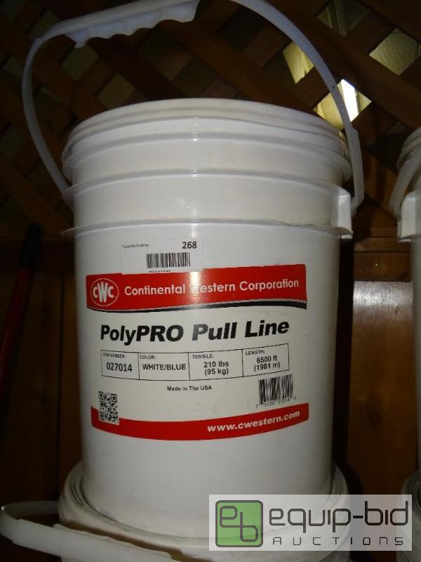 lot 268 image: Poly Pro pull line. whiteblue twine.  5 gall...