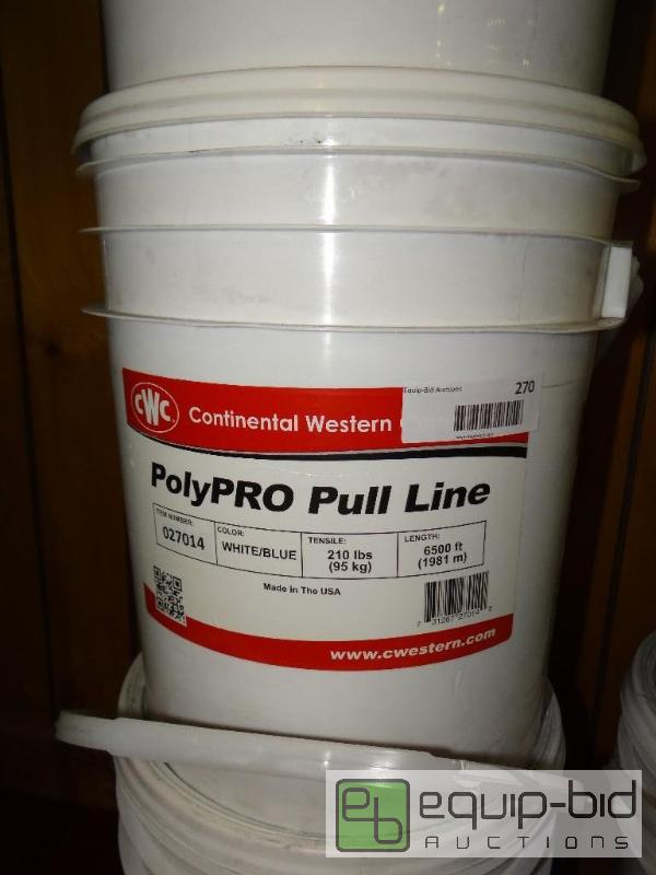 lot 270 image: Poly Pro pull line. whiteblue twine.  5 gall...