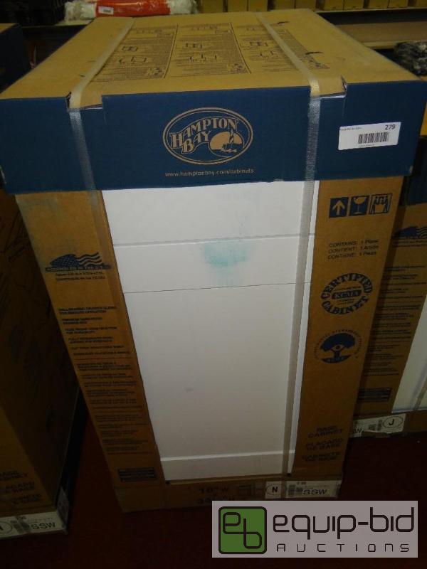 lot 279 image: Hampton Bay cabinet. New in box.  Size is in ...