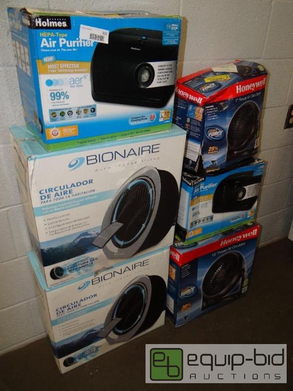 lot 311 image: Lot of 4 various fans in boxes and 2 air puri...